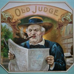 Photo of "OLD JUDGE" Outer Lid Cigar Label