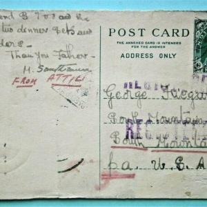 Photo of India 1941 NINE PIES Registered Postal Card to California