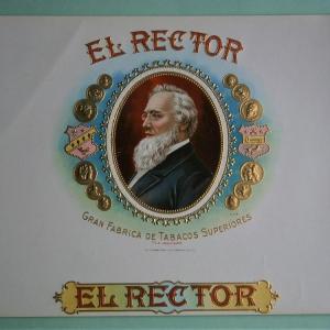 Photo of "EL RECTOR" Inner Lid Cigar Box Label, form early 1900's