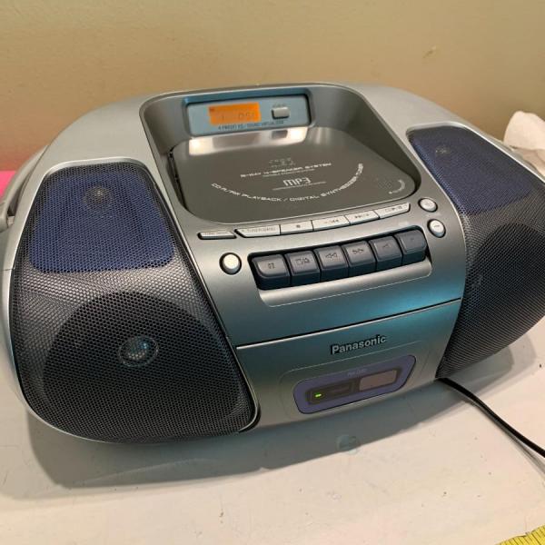 Photo of Panasonic Portable Stereo CD Cassette System with Remote. See Video