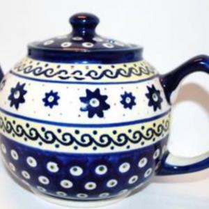 Photo of "Boleslawiec" Stoneware Teapot #S4 5" H SEE DETAILS