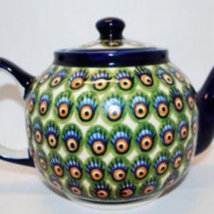 Photo of "Boleslawiec" E6 Teapot Pottery 5 1/2" H SEE DETAILS