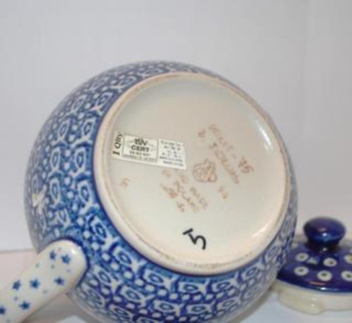 Photo 4 of "Unikat" Polish Pottery Teapot #75 4 1/2" H SEE DETAILS
