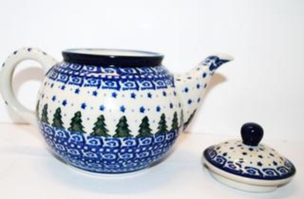 Photo 3 of "Unikat" Polish Pottery Teapot #75 4 1/2" H SEE DETAILS