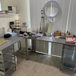 Photo of 2 metal office desk w/ drawers