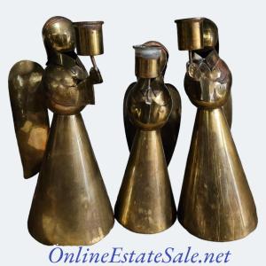 Photo of BRASS ANGEL CANDLE HOLDERS