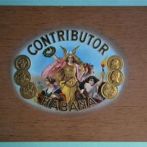 Photo of "CONTRIBUTOR HABANA" Inner Lid Cigar Box Label, form early 1900's