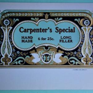 Photo of "Carpenter's Special" Inner Lid Cigar Box Label, form early 1900's