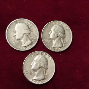 Photo of 3 SILVER US QUARTERS