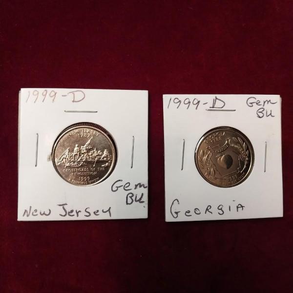 Photo of 1999-D NEW JERSEY AND GEORGIA STATE COINS