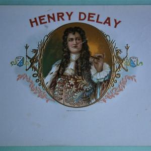 Photo of "HENRY DELAY" Inner Lid Cigar Box Label, form early 1900's