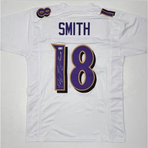 Photo of Roquan Smith Beckett Witnessed Autographed Jersey- White Baltimore Ravens