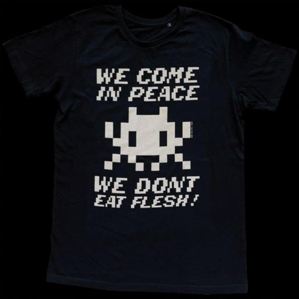 Photo of INVADER - INVADER FOR PETA - WE COME IN PEACE SHIRT (M)