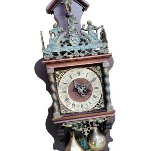 Photo of Zaanse Vintage Antique Dutch Wall Clock 8 day BIG RARE WUBA Warmink Friesian Era