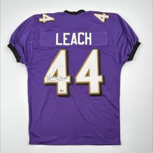Photo of Vonta Leach Beckett Witnessed Hologram Autographed Jersey- Baltimore Ravens