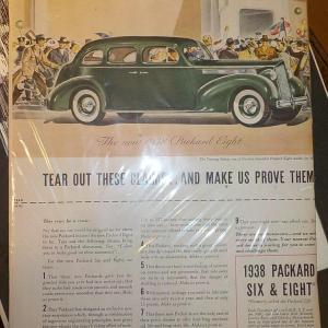 Photo of The Original 1938 Packard Ad in News paper. ( Not a repro )