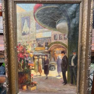 Photo of Antique Harry Stuart Fonda Art Original Oil Canvas Framed Signed