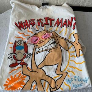 Photo of Vintage Changes Ren & Stimpy What Is It Man Nicktoons Shirt XL