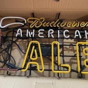 Photo of Budweiser American Ale Neon Beer Sign 18" x 30" New in Original Box Preowned fro
