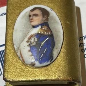 Photo of Vintage Napoleon Miniature Porcelain Hand Painted Cameo Match Box with Striker P
