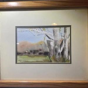 Photo of Vintage Patrick Hennessy Watercolor 13"x 15" Frame Size (Noted Artist) Scarce!