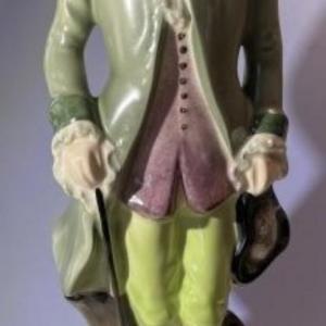 Photo of Mid-Century Colonial Gent Ceramic Hand Painted Figurine 16.5" Tall in VG Preowne