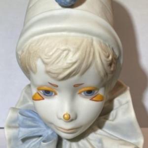 Photo of Vintage Mid-Century Cybis "Young Girl Clown Bust" on a Wooden Base - 9.5" Tall i