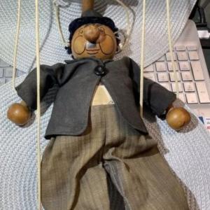 Photo of Handmade Original Rag Doll Marionette Puppet on Strings 15" Tall Preowned from a