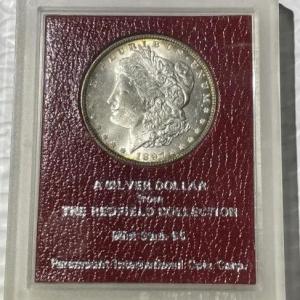 Photo of 1897-P Morgan Silver Dollar Redfield Collection Paramount Holder Mint State 65 a