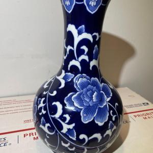 Photo of Vintage 20th Century Chinese Porcelain Vase 12" Tall in Very Good Condition as P