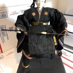 Photo of Vintage Japanese Samurai Warrior Paper Mache Figurine 13" Tall w/Base Preowned f
