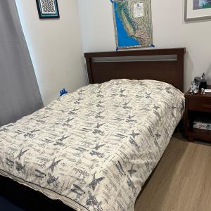Photo of Pottery Barn full bed, trundle, both mattresses and nightstand 