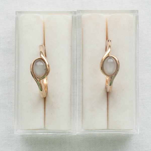 Photo of 14kt gold-clad SS moonstone hoops