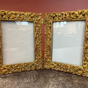 Photo of ANTIQUE GOLD DOUBLE PICTURE FRAME