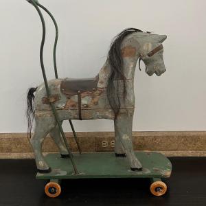 Photo of ANTIQUE HORSE TRIANG PUSH TOY--LATE 19TH CENTURY