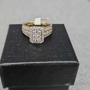 Photo of 14 Kt Gold Diamond Ring (Size 7 )