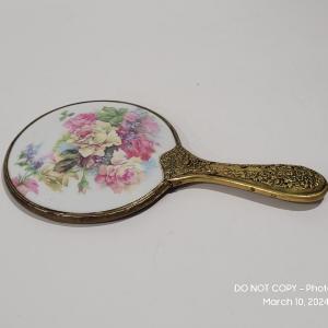 Photo of Antique hand held miror, porcelain hand painted