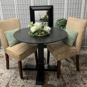 Photo of Black Table and two Chairs-PRICE REDUCED!