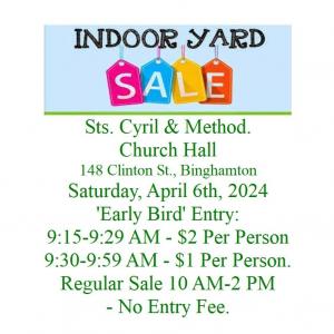 Photo of Indoor Yard Sale in Hall Behind St. Cyril Church 148 Clinton St., Binghamton, NY