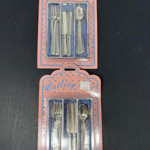 Photo of Two 4.5” Miniature Metal Cutlery Sets - 12 pieces each set