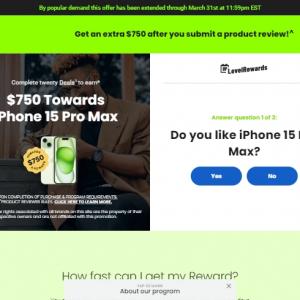 Photo of Rewards US - Product Reviewer - iPhone 15 Pro Max Bonus $750