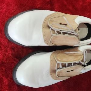 Photo of Footjoy DryJoys Women's Golf Shoes Sz 8.5 M White Tan NICE CLEAN