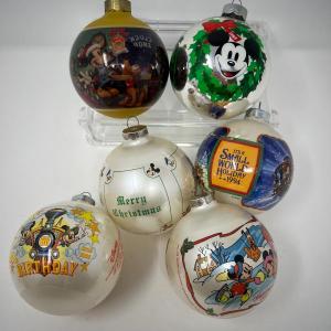 Photo of Six Late 1900’s Collectible Disney Ball Ornaments