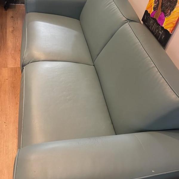 Photo of Blue Leather Sofa