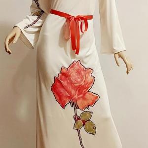 Photo of Vtg 1970s Lilli Diamond Rare Maxi dress with Rose 🌹 and Sash
