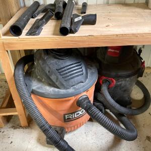 Photo of LOT 137: Pair of Shop Vacuums and Accessories - Ridgid and Shop Vac