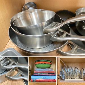 Photo of LOT 85: Calphalon Cookware, Springbottom Baking Pans, Cookbooks, Certified Inter