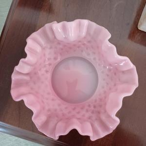 Photo of milk glass pink ruffle