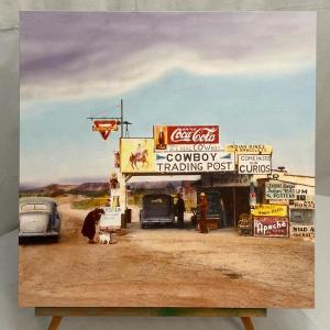 Photo of Death Valley Trading Post Art Print in Canvas Signed by Artist Retro Decor VTG C
