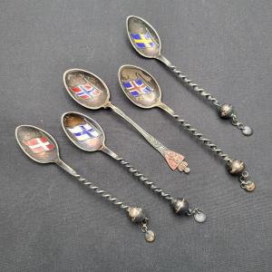 Photo of Hand Made Sterling Silver Flag Spoons (5)